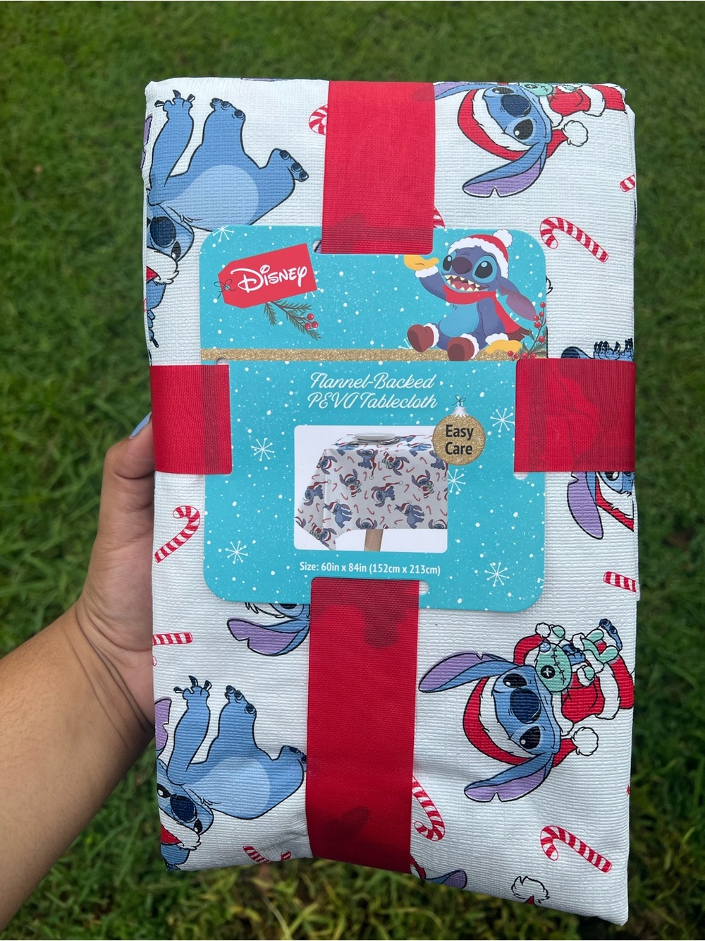 Disney tablecloth - Blue Stitch Holiday Print